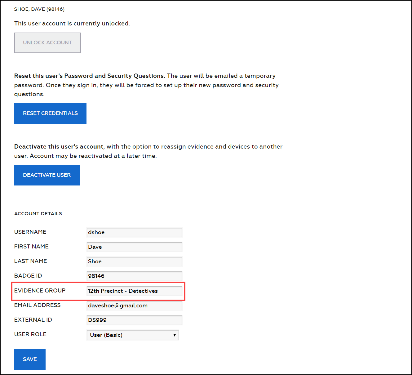 Assigning Users to Evidence Groups