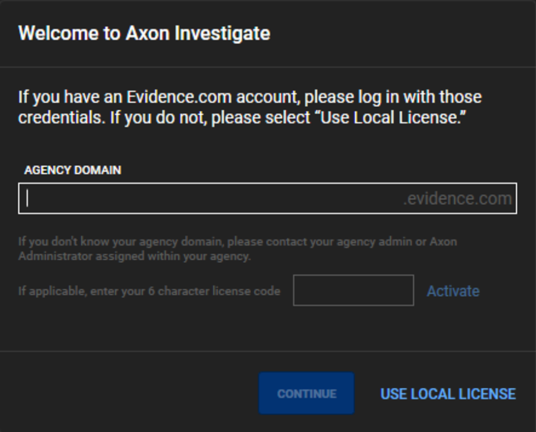 Installing Axon Investigate
