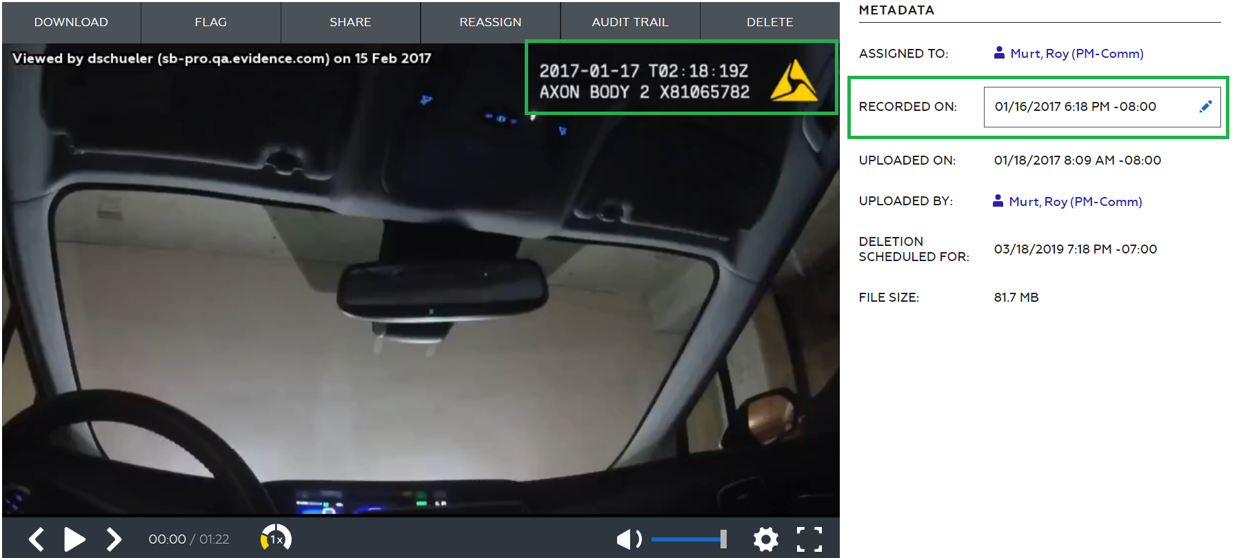 Axon Camera Video Watermark Timestamp