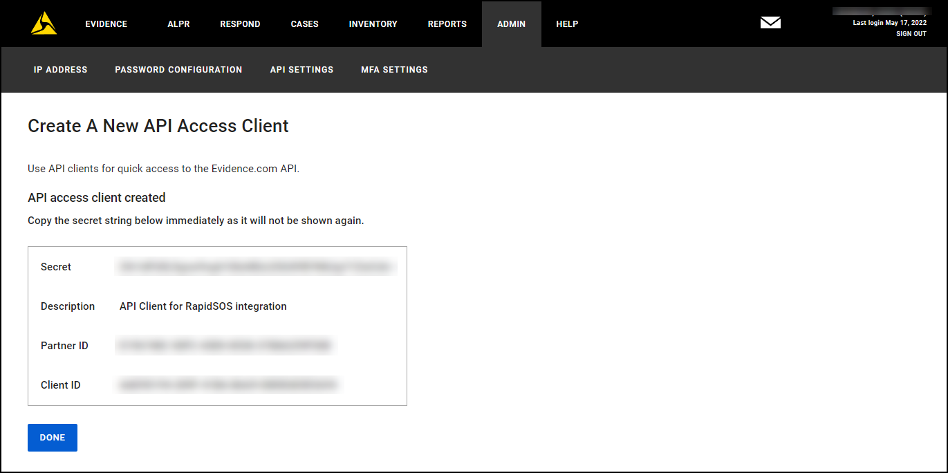 Viewing Respond Metadata in RapidSOS