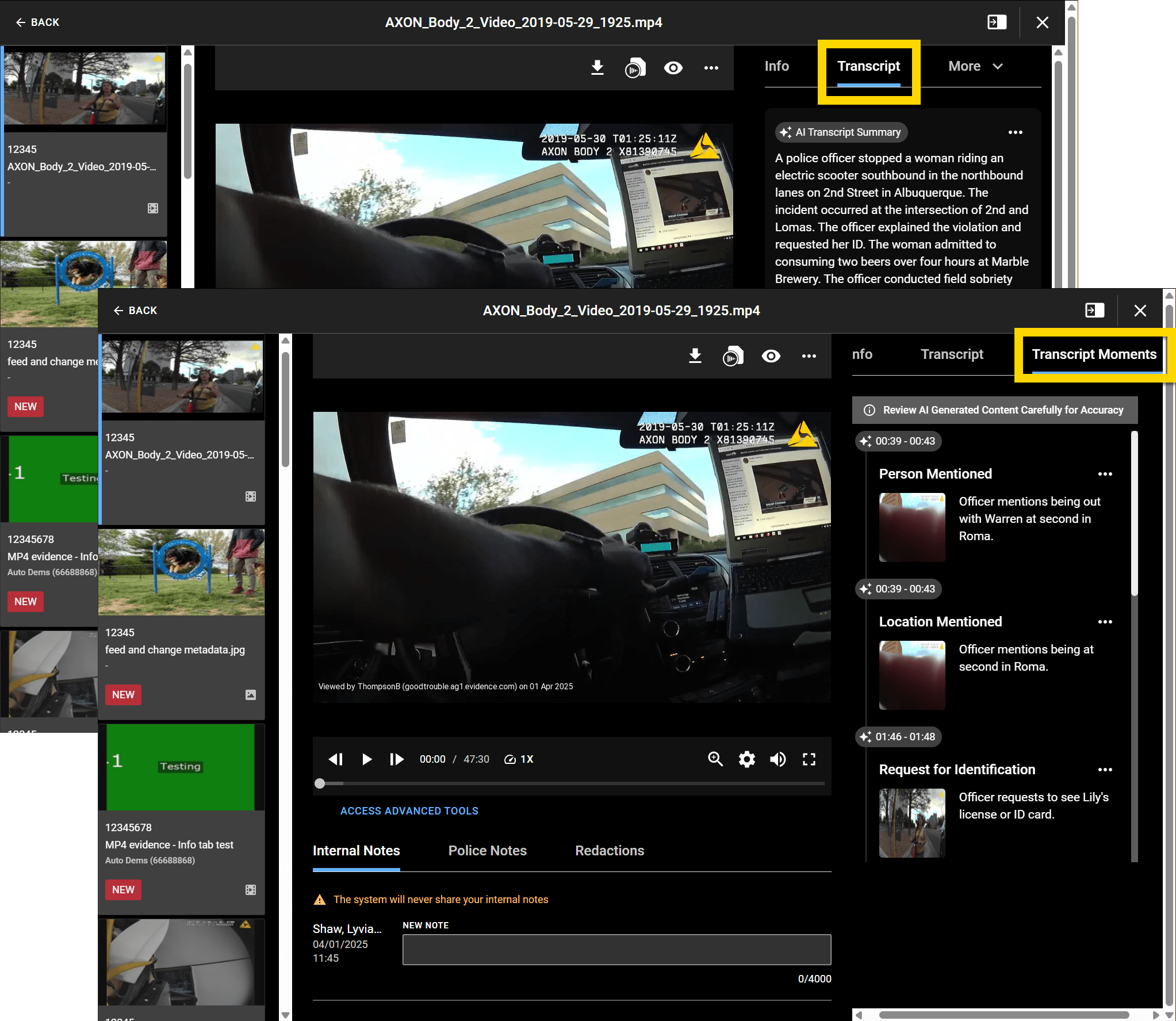 Evidence Review Transcript