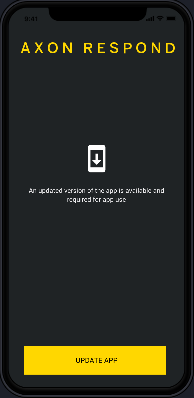 Update the Axon Respond mobile app